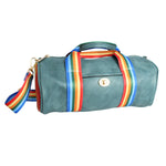Load image into Gallery viewer, Blue Rainbow Strap Barrel Handbag
