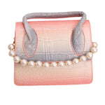 Load image into Gallery viewer, Pink Croc Flap Satchel Handbag
