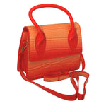Load image into Gallery viewer, Red Croc Flap Satchel Handbag
