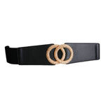 Load image into Gallery viewer, Black and Gold Infity Wide Stretch Belt
