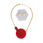 Load image into Gallery viewer, Geometric Red Magnet Necklace
