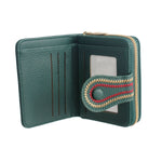 Load image into Gallery viewer, Green Stitched Bifold Wallet
