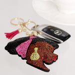 Load image into Gallery viewer, Pink Headband Woman Keychain
