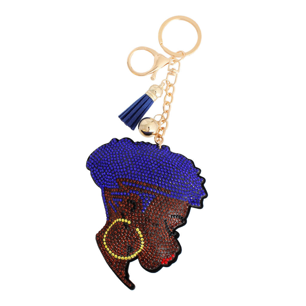 Blue Hair Woman Keychain