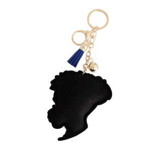 Blue Hair Woman Keychain