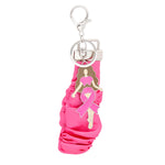 Load image into Gallery viewer, Silver Pink Wristlet Woman Keychain
