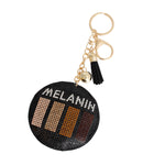 Load image into Gallery viewer, Black Melanin Round Keychain
