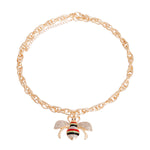 Load image into Gallery viewer, Red Striped Bee Chain Link Necklace
