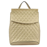 Load image into Gallery viewer, Gold Quilted Convertible Backpack
