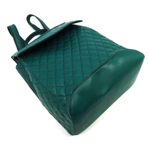 Green Quilted Convertible Backpack