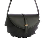 Load image into Gallery viewer, Black Pleated Semicircle Crossbody
