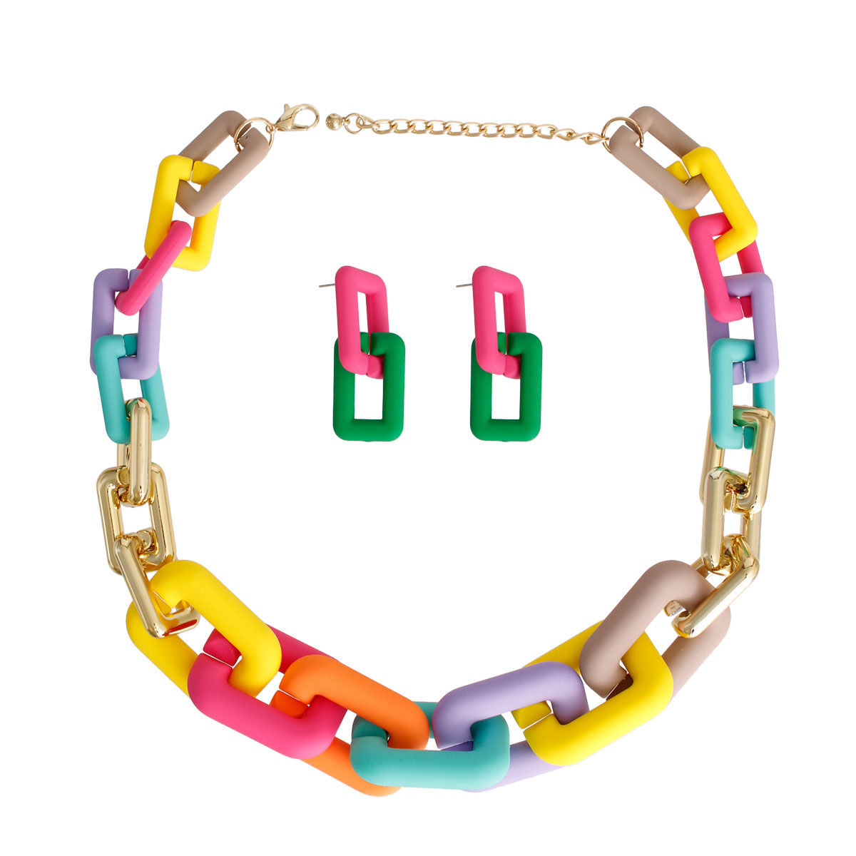 Rainbow Rubber Rectangle Chain