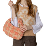 Load image into Gallery viewer, Peach Plaid Sherpa Bag
