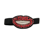 Load image into Gallery viewer, Pair of Red Rhinestone Lips Shoe Bands

