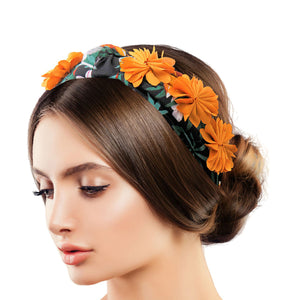 Mustard Flower Fabric Headband