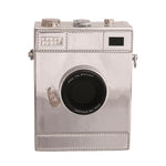 Load image into Gallery viewer, Shiny Silver Camera Handbag
