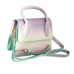 Load image into Gallery viewer, Purple and Green Croc Flap Satchel Handbag
