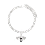 Load image into Gallery viewer, Silver Bee Charm Anklet
