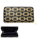 Load image into Gallery viewer, Black and Gold Rhinestone Wallet
