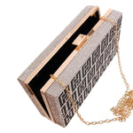Load image into Gallery viewer, Silver and Black Greek Key Hardcase Clutch
