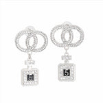 Load image into Gallery viewer, Silver Infinity Perfume Charm Earrings
