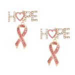 Load image into Gallery viewer, Gold Hope Pink Ribbon Earrings
