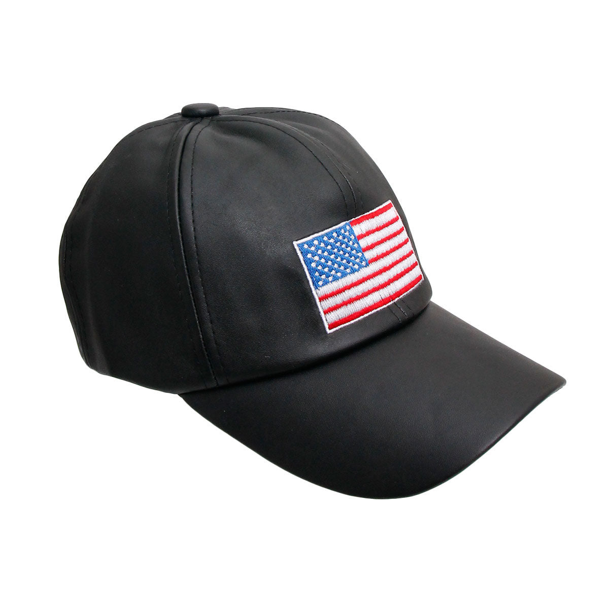 Patriotic Emroidered Black Hat