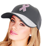 Load image into Gallery viewer, Rhinestone Cancer Ribbon Hat
