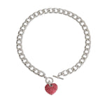 Load image into Gallery viewer, Pink Heart Silver Chain

