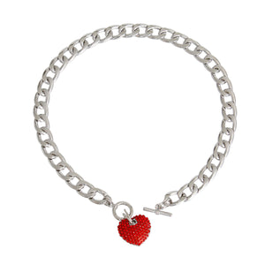 Red Heart Silver Chain