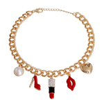 Load image into Gallery viewer, Gold and Red Boutique Charm Chain
