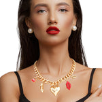 Load image into Gallery viewer, Gold Boutique Heart Charm Chain

