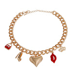 Load image into Gallery viewer, Gold Boutique Heart Charm Chain

