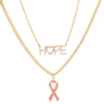 Load image into Gallery viewer, Gold Hope Pink Ribbon Chain

