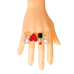 Load image into Gallery viewer, Radiant in Red: Double-D Finger Ring
