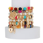 Load image into Gallery viewer, Multi Pearl Love 7 Pcs Bracelets

