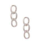 Load image into Gallery viewer, Silver Crusted Rhinestone Link Earrings
