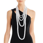 Load image into Gallery viewer, Long 5 Strand White Pearl Set

