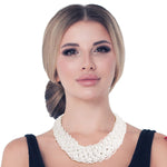 Load image into Gallery viewer, Cream Seed Bead Braided Collar Set
