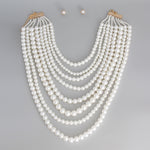 Load image into Gallery viewer, 8 Strand Long Cream Necklace
