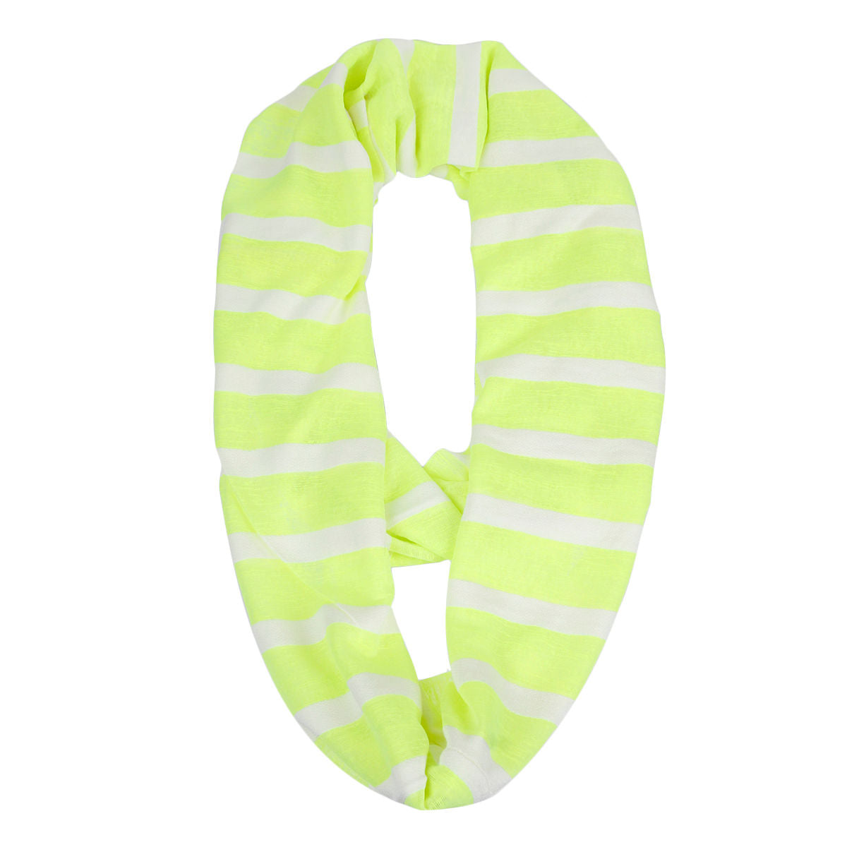 Neon Yellow Striped Infinity Scarf