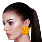 Load image into Gallery viewer, Mustard Seed Bead Flower Studs
