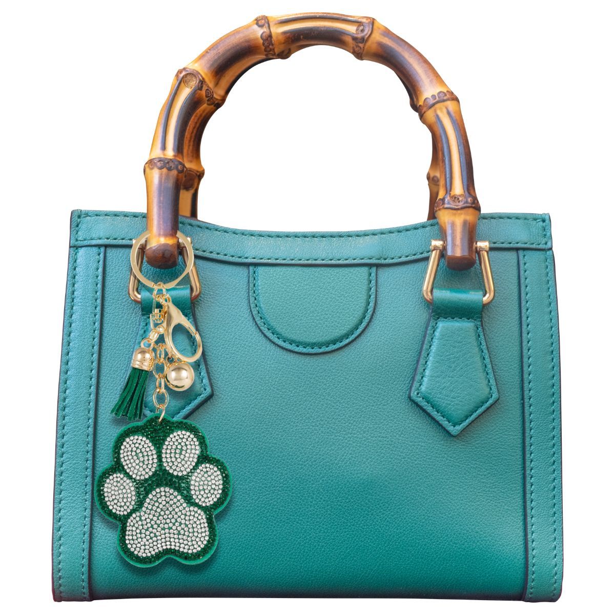 Green Paw Keychain Bag Charm
