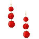Load image into Gallery viewer, Red Sequin Ball Earrings
