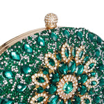 Load image into Gallery viewer, Clutch Green Crystal Hard Case Clutch for Women
