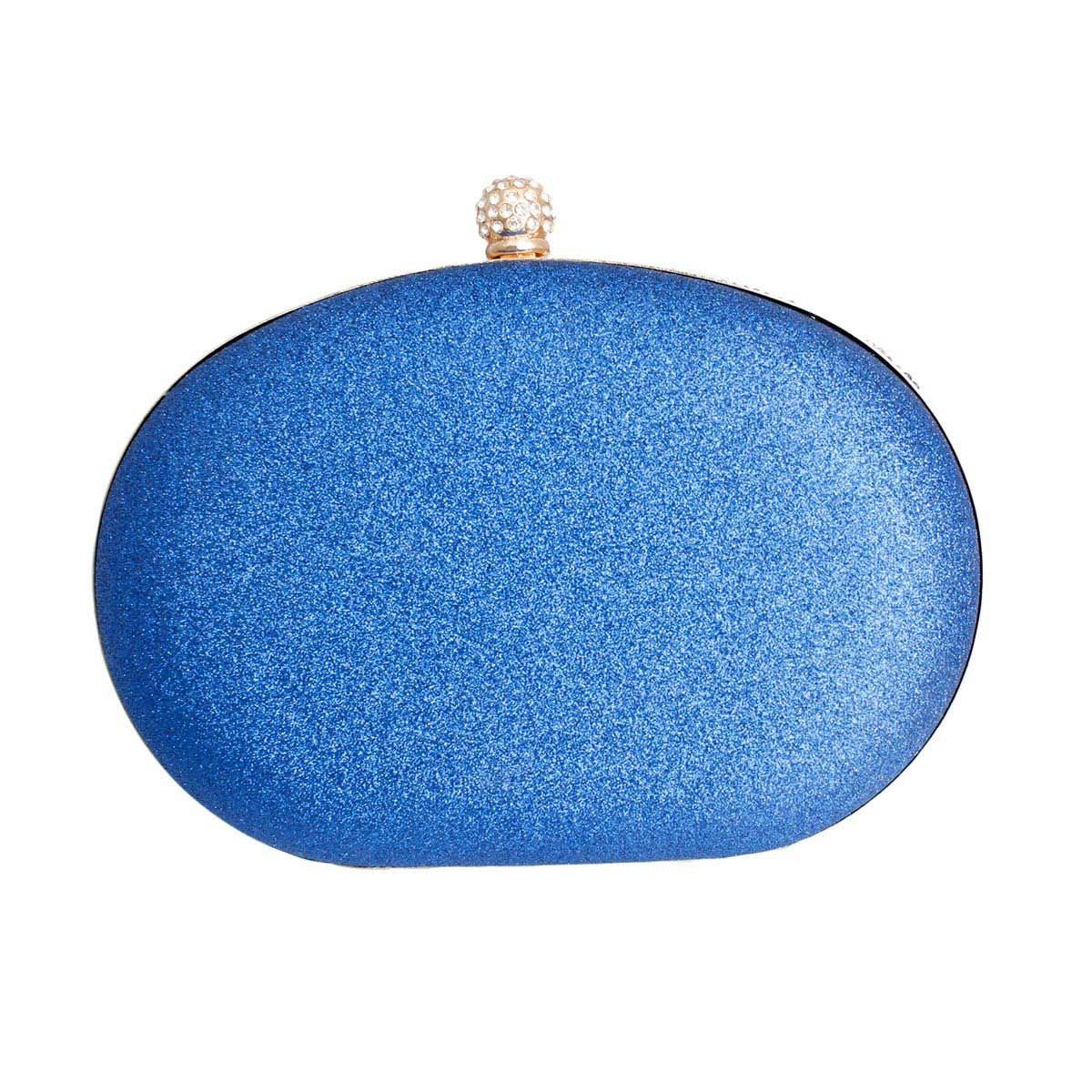Clutch Blue Crystal Hard Case Bag for Women