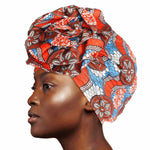 Load image into Gallery viewer, Orange Tribal Flower Knot Turban
