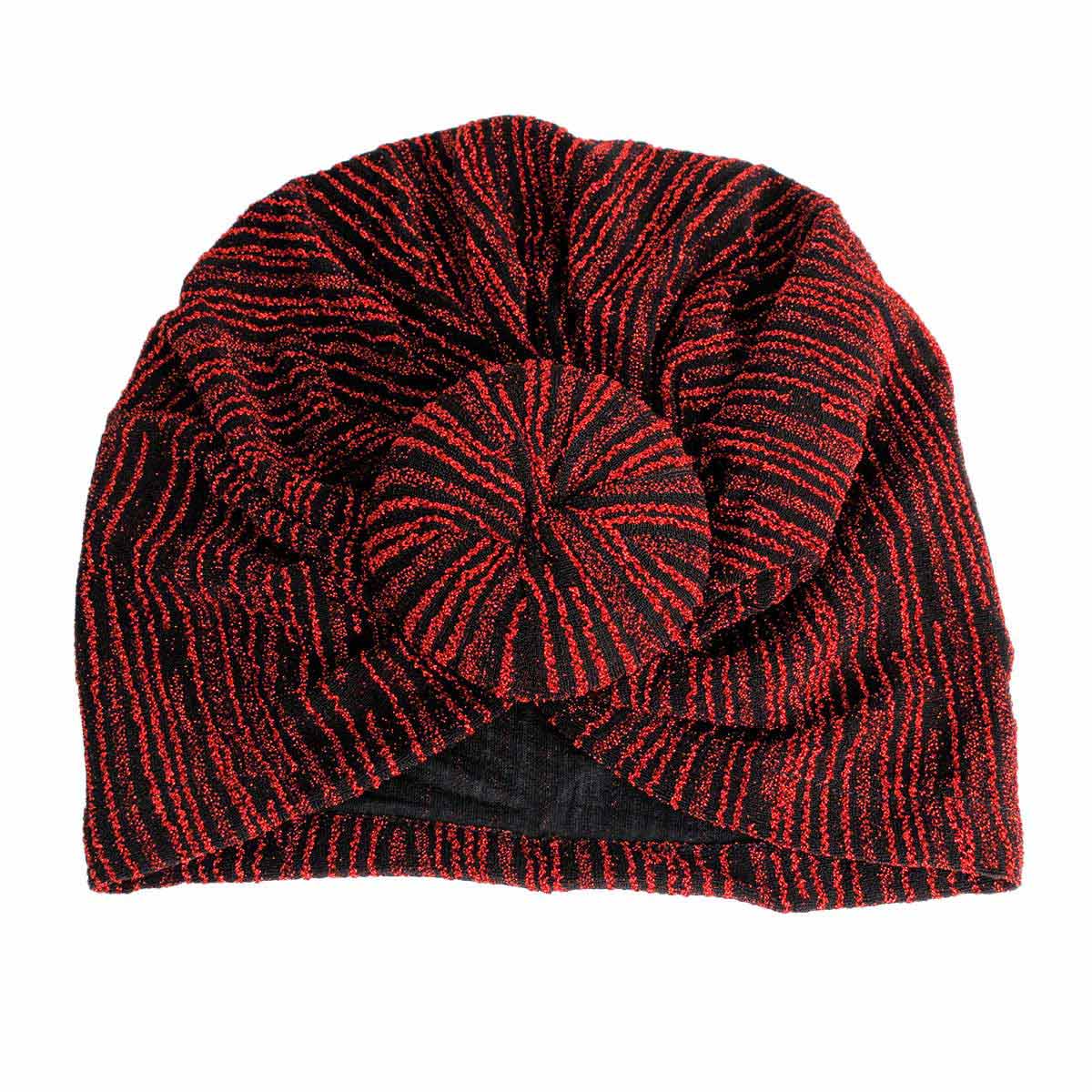 Red Stripe Donut Knot Turban