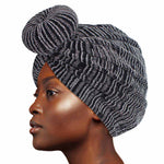 Load image into Gallery viewer, Silver Stripe Donut Knot Turban
